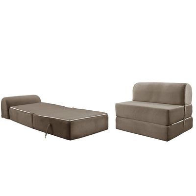 Sofá Cama Casal New Extra Suede Cinza - Paropas