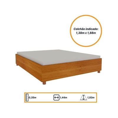 Cama De Casal De Mônaco Branco/Neve - Tcil Móveis