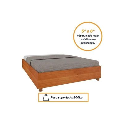Cama De Casal Queen Mônaco Cinamomo - Tcil Móveis