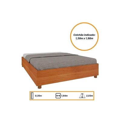 Cama De Casal Queen Mônaco Branco/neve - Tcil Móveis