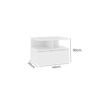 Mesa De Cabeceira Flutuante 1 Gaveta Preto Em Mdf