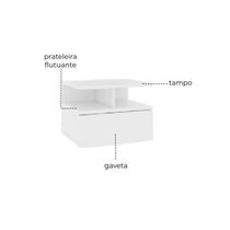 Mesa De Cabeceira Flutuante 1 Gaveta Preto Em Mdf