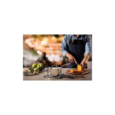 Panela Tramontina Grano Em Aço Inox Corpo Triplo Com Tampa E Cabo 16 Cm 1,7 L Tramontina