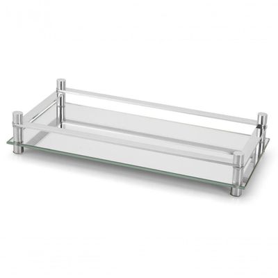 Bandeja Decorativa Espelhada Vidro 30x16 Cm Aparador Forma