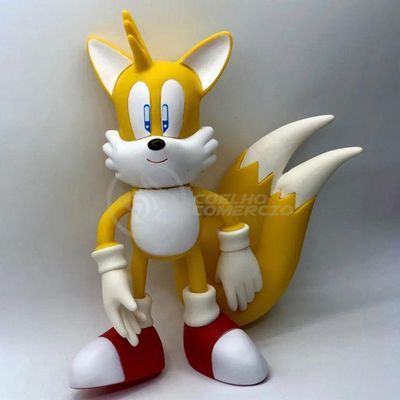 Boneco Tails Articulado Grande Super Size 23cm Sonic World