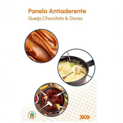 Aparelho De Fondue Antiaderente Giratório Vermelho 16 Peças
