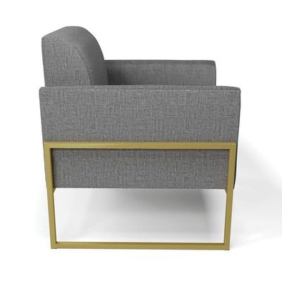 Poltrona Base Industrial Alta Dourado Marisa Linho D03 - D\'rossi Cor A26 Grafite