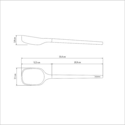 Colher De Servir Tramontina Live Em Silicone Cinza Com Cabo De Madeira Tramontina
