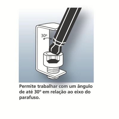 Chave Hexagonal Ponta Abaulada 3-8" Tramontina Pro Tramontina