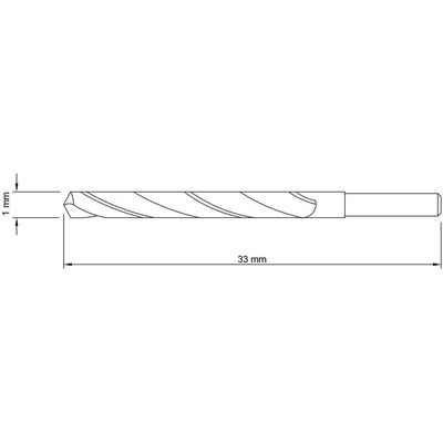Broca Para Aço 1x33 Mm Tramontina Em Aço Rápido Hss Din 338 Para Uso Doméstico Tramontina