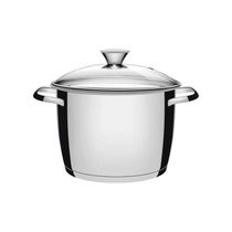 Caldeirão Tramontina Allegra Em Aço Inox Com Fundo Triplo E Tampa De Vidro 24 Cm 7,5 L Tramontina