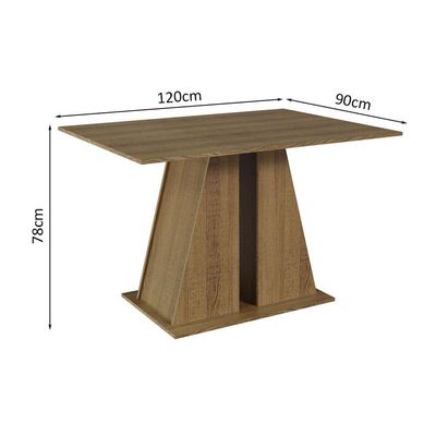 Mesa De Jantar Retangular Com Tampo De Madeira Rustic 5383 Madesa Rustic