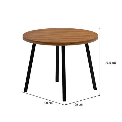 Mesa De Jantar 4 Lug Redonda 99cm Stellar Carraro Nog Pre