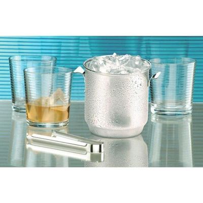 Balde De Gelo Inox 1,3 L Com Pinça Bar Drinks Bebidas Festa