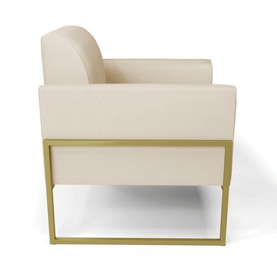 Poltrona Base Industrial Alta Dourado Marisa Corino D03 - D\'rossi Cor Bege