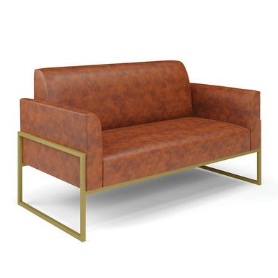Sofá Namoradeira Base Industrial Alta Dourado Marisa Corano Nozes D03 - D\'rossi