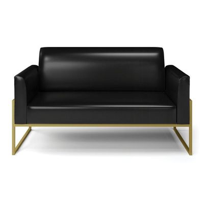 Sofá Namoradeira Base Industrial Alta Dourado Marisa Corano D03 - D\'rossi Cor Preto