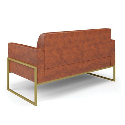 Sofá Namoradeira Base Industrial Alta Dourado Marisa Corano Nozes D03 - D\'rossi