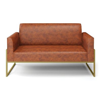 Sofá Namoradeira Base Industrial Alta Dourado Marisa Corano Nozes D03 - D\'rossi