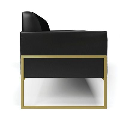 Sofá Namoradeira Base Industrial Alta Dourado Marisa Corano D03 - D\'rossi Cor Preto