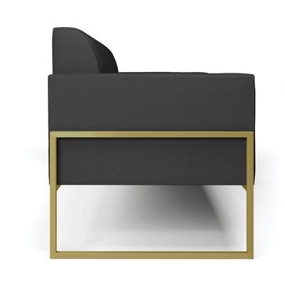 Sofá Namoradeira Base Industrial Alta Dourado Marisa Corino Preto D03 - D\'rossi
