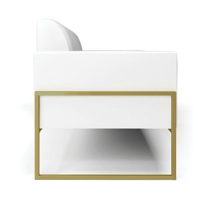 Sofá Namoradeira Base Industrial Alta Dourado Marisa Corano D03 - D\'rossi Cor Branco