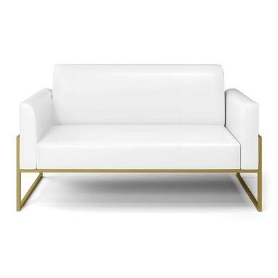 Sofá Namoradeira Base Industrial Alta Dourado Marisa Corano Branco D03 - D\'rossi