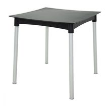Mesa Tramontina Diana 70x70cm Preto Pernas de Alumínio