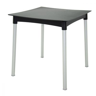 Mesa Tramontina Diana 70x70cm Preto Pernas de Alumínio