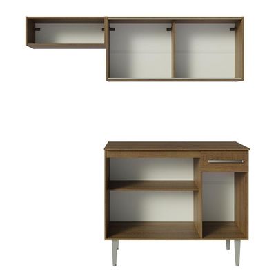 Armário De Cozinha Compacta 165cm Rustic Emilly Madesa 03 Rustic