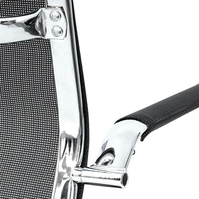 Cadeira Escritório Mesh Fixa Preta Base Cromada - Waw Design