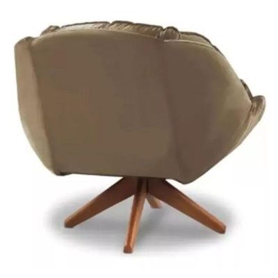 Poltrona Decorativa Califórnia Com Base Giratória Veludo - Ssx Multicoisas Cor Capuccino