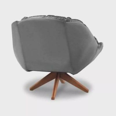 Poltrona Decorativa Califórnia Com Base Giratória Veludo - Ssx Multicoisas Cor Cinza