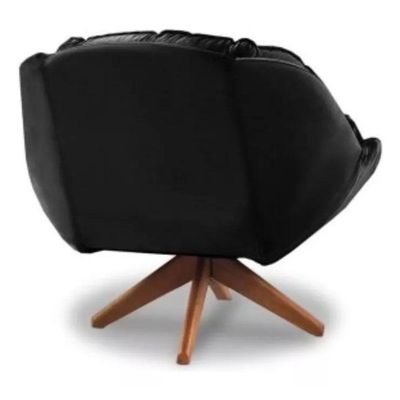 Poltrona Decorativa Califórnia Com Base Giratória Veludo - Ssx Multicoisas Cor Preto