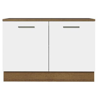 Balcão De Pia Cozinha 2 Portas (com Tampo) Rustic/branco Agata Madesa Rustic/branco