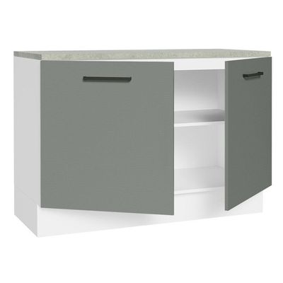 Balcão De Pia Cozinha 2 Portas (com Tampo) Branco/cinza Agata Madesa Branco/cinza