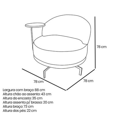 Kit 2 Poltronas Decorativa Andromeda Linho Bouclê Bege Pérola Base Giratória De Ferro - Pallazio