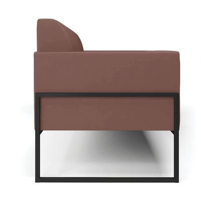 Sofá Namoradeira Base Industrial Alta Preto Marisa Veludo Rosê D03 - D\'rossi