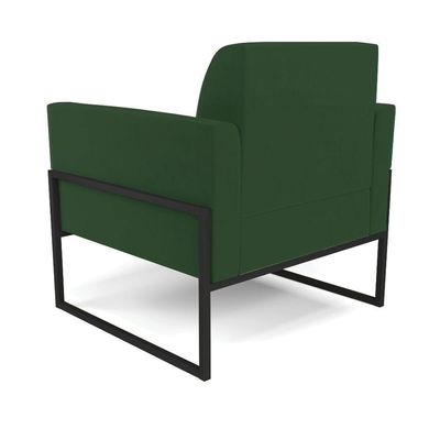 Kit 2 Poltronas Base Industrial Alta Preto Marisa Veludo D03 - D\'rossi Cor Verde