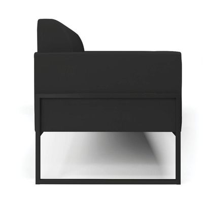 Sofá Namoradeira Base Industrial Alta Preto Marisa Veludo Preto D03 - D\'rossi