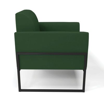 Kit 2 Poltronas Base Industrial Alta Preto Marisa Veludo D03 - D\'rossi Cor Verde