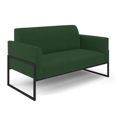Sofá Namoradeira Base Industrial Alta Preto Marisa Veludo D03 - D\'rossi Cor Verde