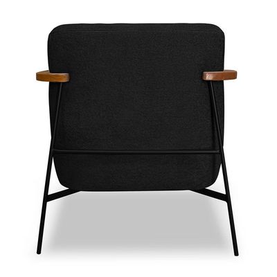 Kit 2 Poltronas Decorativa Celeste Linho Bouclê Base De Ferro Preto - Pallazio Cor Preto