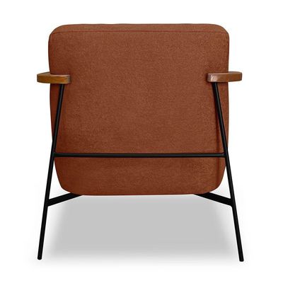 Kit 2 Poltronas Decorativa Celeste Linho Bouclê Base De Ferro Preto - Pallazio Cor Marrom