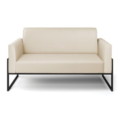 Sofá Namoradeira Base Industrial Alta Preto Marisa Corino Bege D03 - D\'rossi