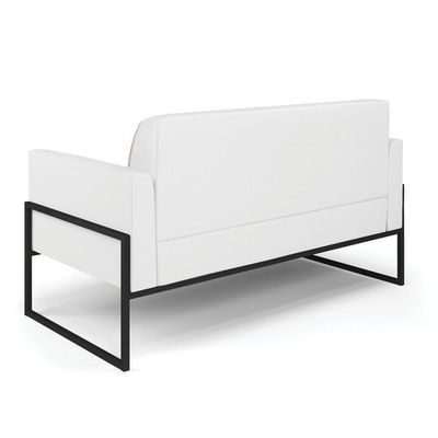 Sofá Namoradeira Base Industrial Alta Preto Marisa Corino Branco D03 - D\'rossi