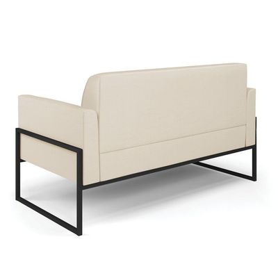 Sofá Namoradeira Com Poltrona Base Industrial Alta Preto Marisa Corino D03 - D\'rossi Cor Bege