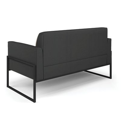 Sofá Namoradeira Base Industrial Alta Preto Marisa Corino D03 - D\'rossi Cor Preto