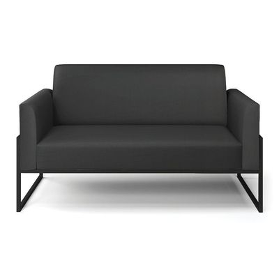 Sofá Namoradeira Base Industrial Alta Preto Marisa Corino D03 - D\'rossi Cor Preto