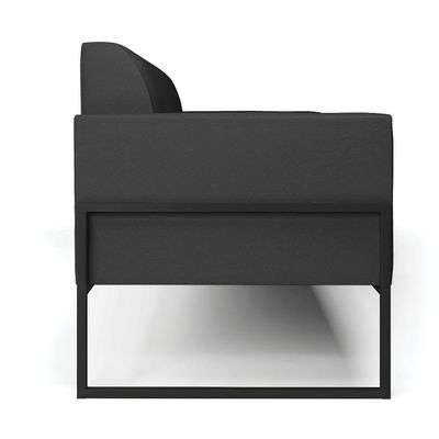Sofá Namoradeira Base Industrial Alta Preto Marisa Corino D03 - D\'rossi Cor Preto
